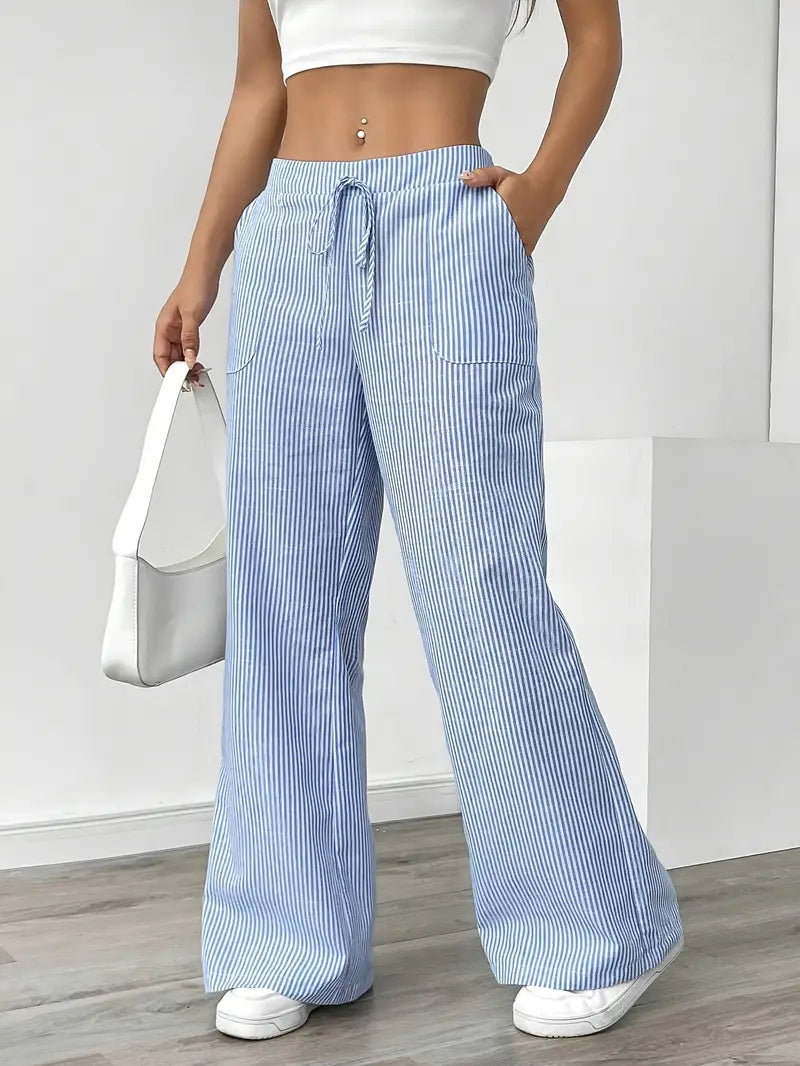 Alina | Elegant Striped Trousers with Pockets