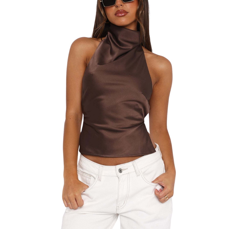 Chinie | Chic Sleeveless Halter Neck Blouse