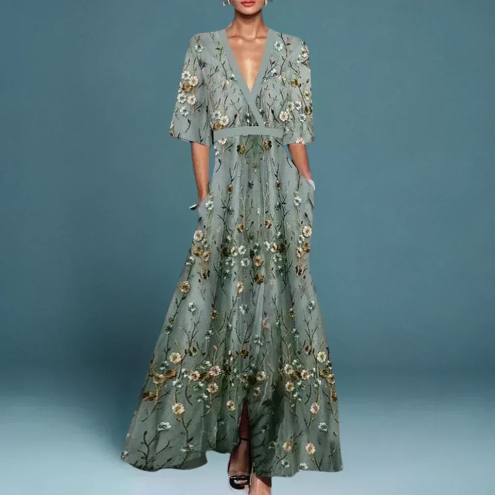 Flora | Elegant Floral Maxi Dress