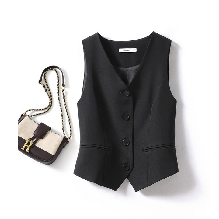 Zarina | Classy Sleeveless Button-Front Suit Vest