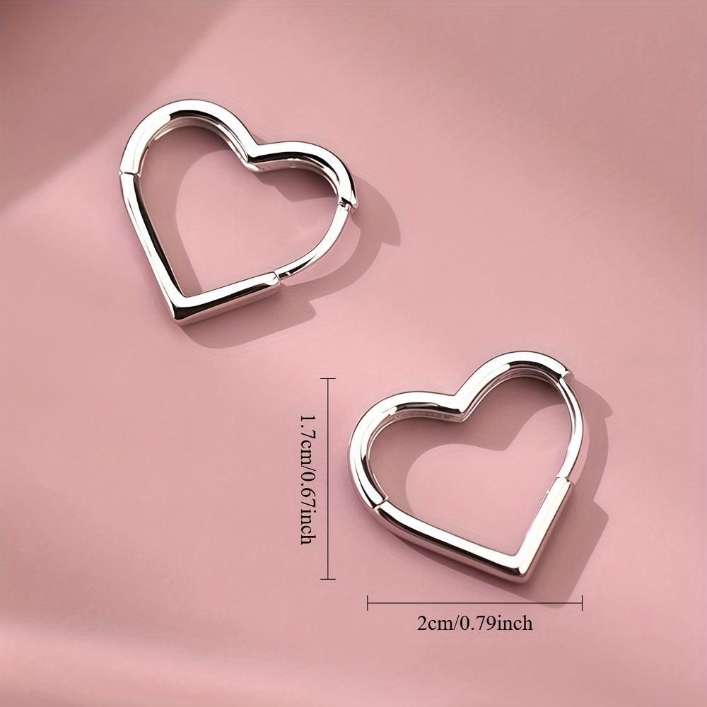 Gold Heart-shaped Stainless Steel Earrings