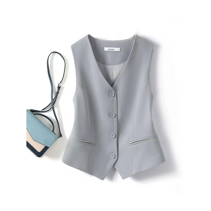 Zarina | Classy Sleeveless Button-Front Suit Vest