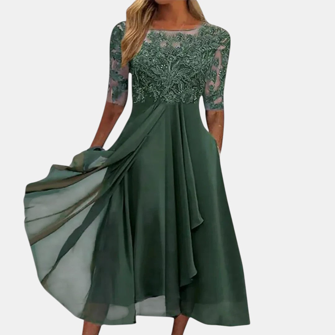 Maria | Elegant Lace Midi Dress