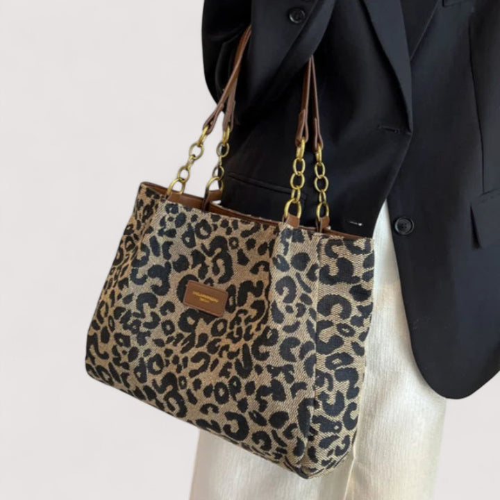 Lévrier | Leopard Canvas Shopping Bag