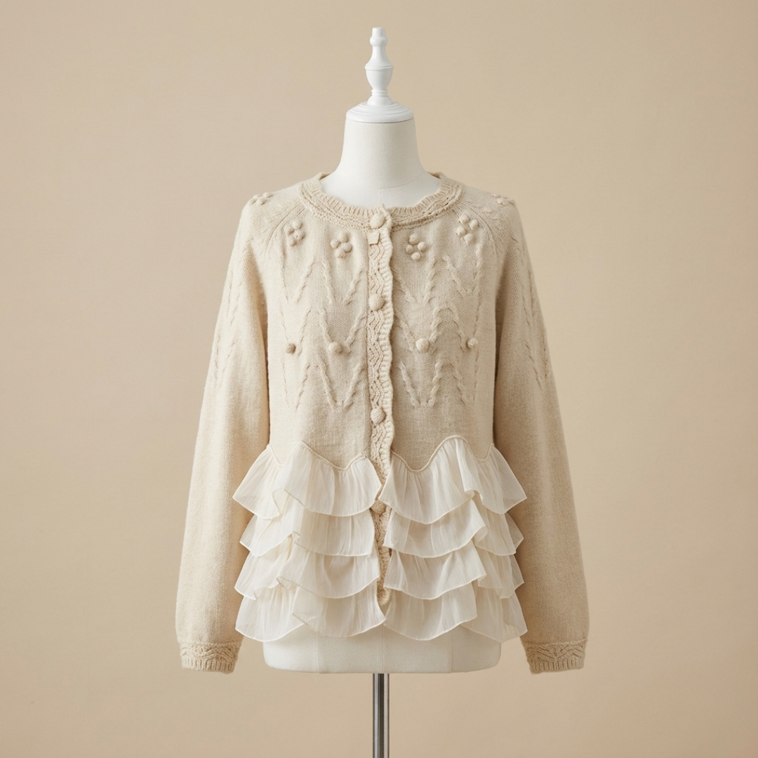 Rosie | Cosy Knit Ruffle Cardigan