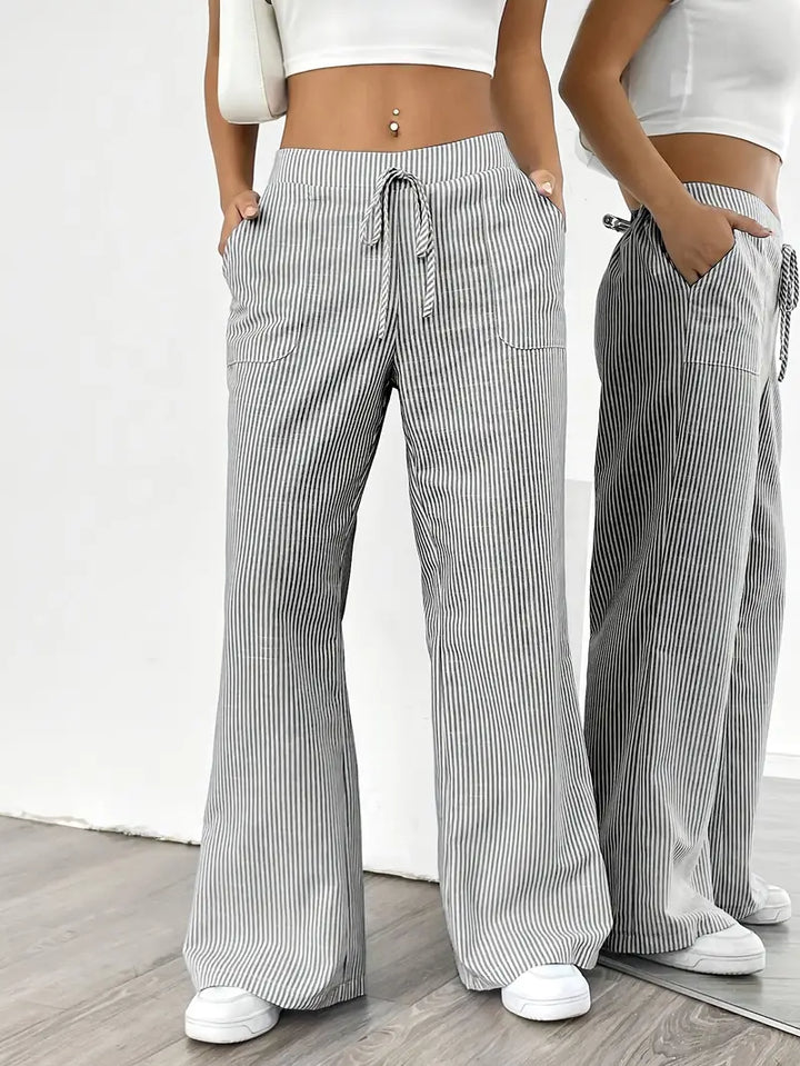Alina | Elegant Striped Trousers with Pockets