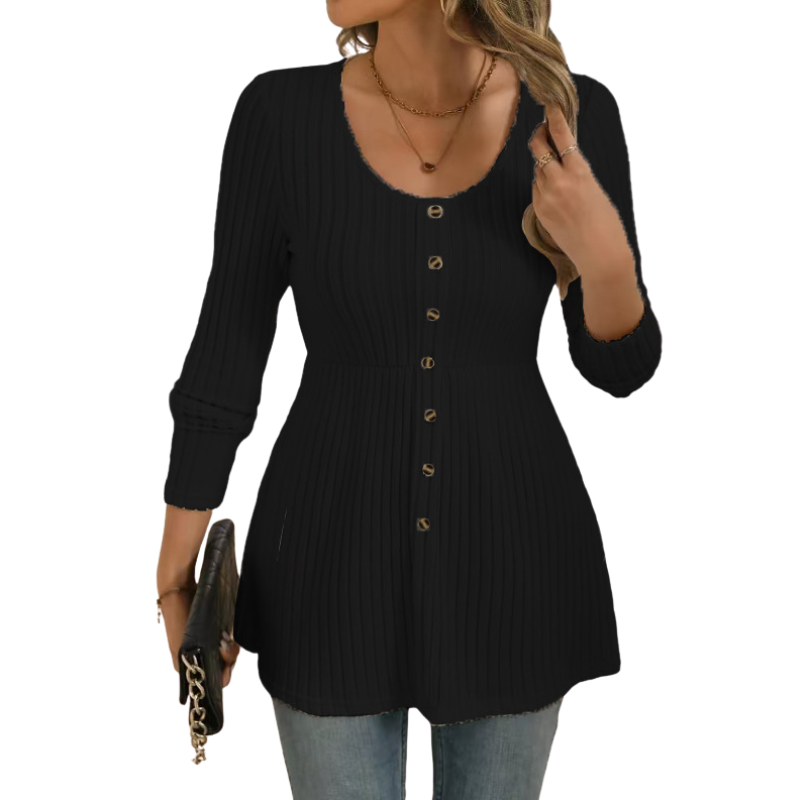Dolly | Polished Round Neck Long Sleeve Top