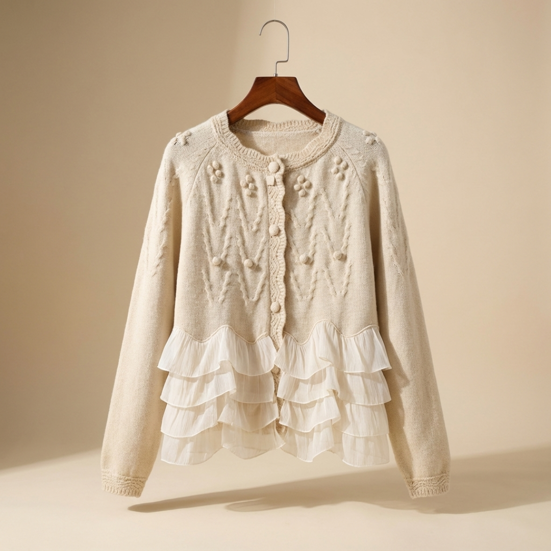 Rosie | Cosy Knit Ruffle Cardigan