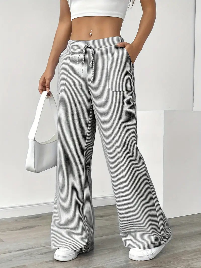 Alina | Elegant Striped Trousers with Pockets