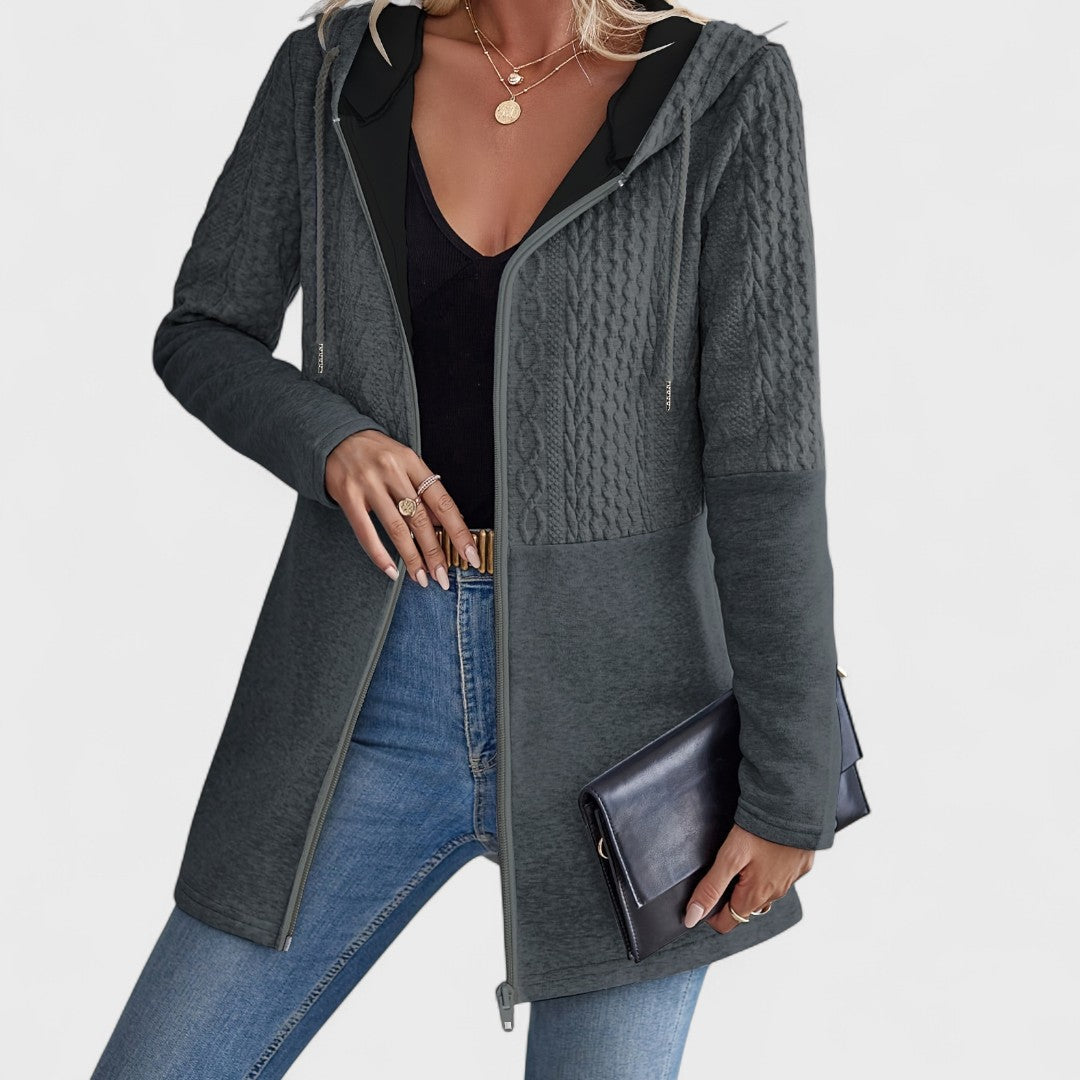 Valentino | Elegant Hooded Grey Cardigan for Women