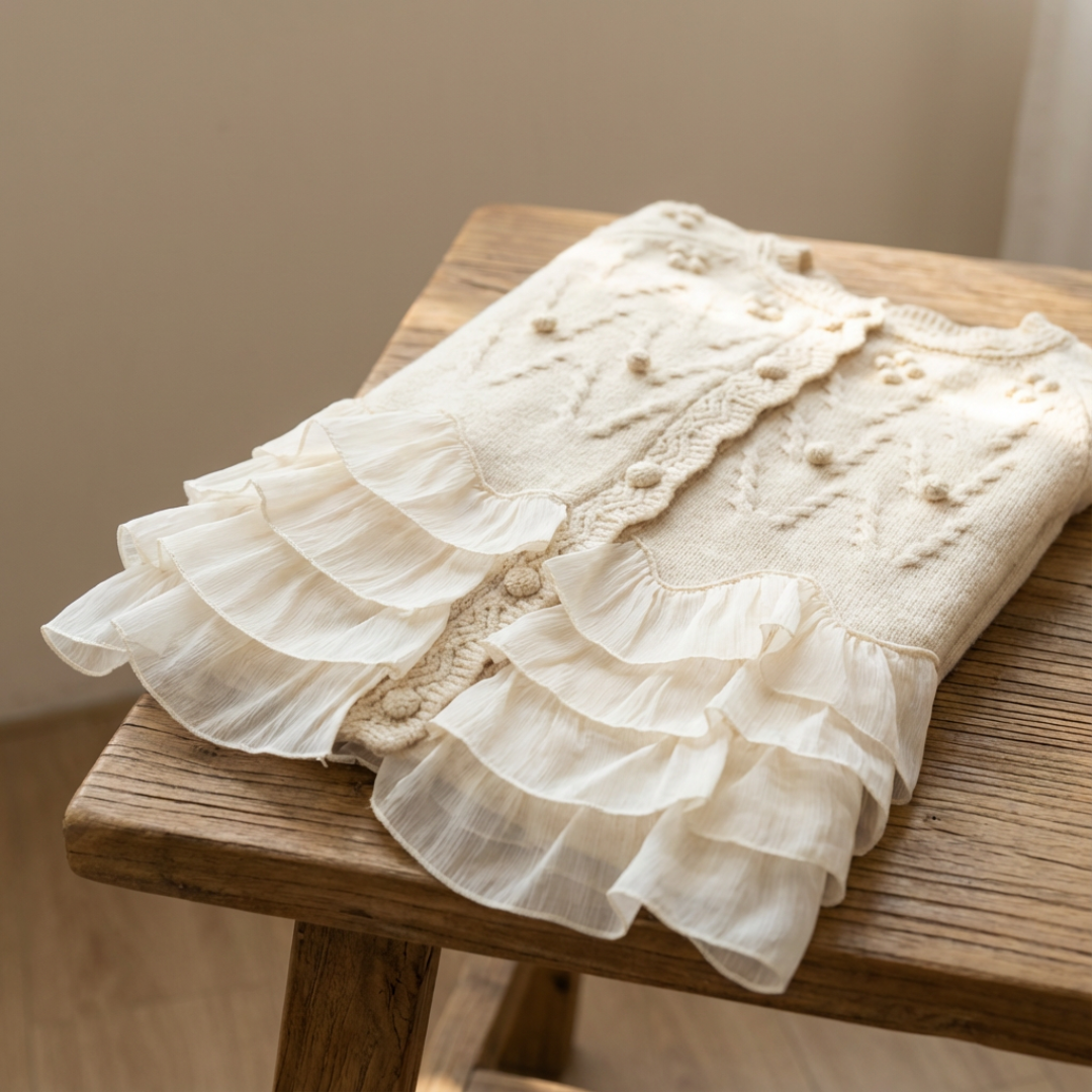 Rosie | Cosy Knit Ruffle Cardigan