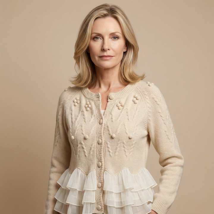 Rosie | Cosy Knit Ruffle Cardigan