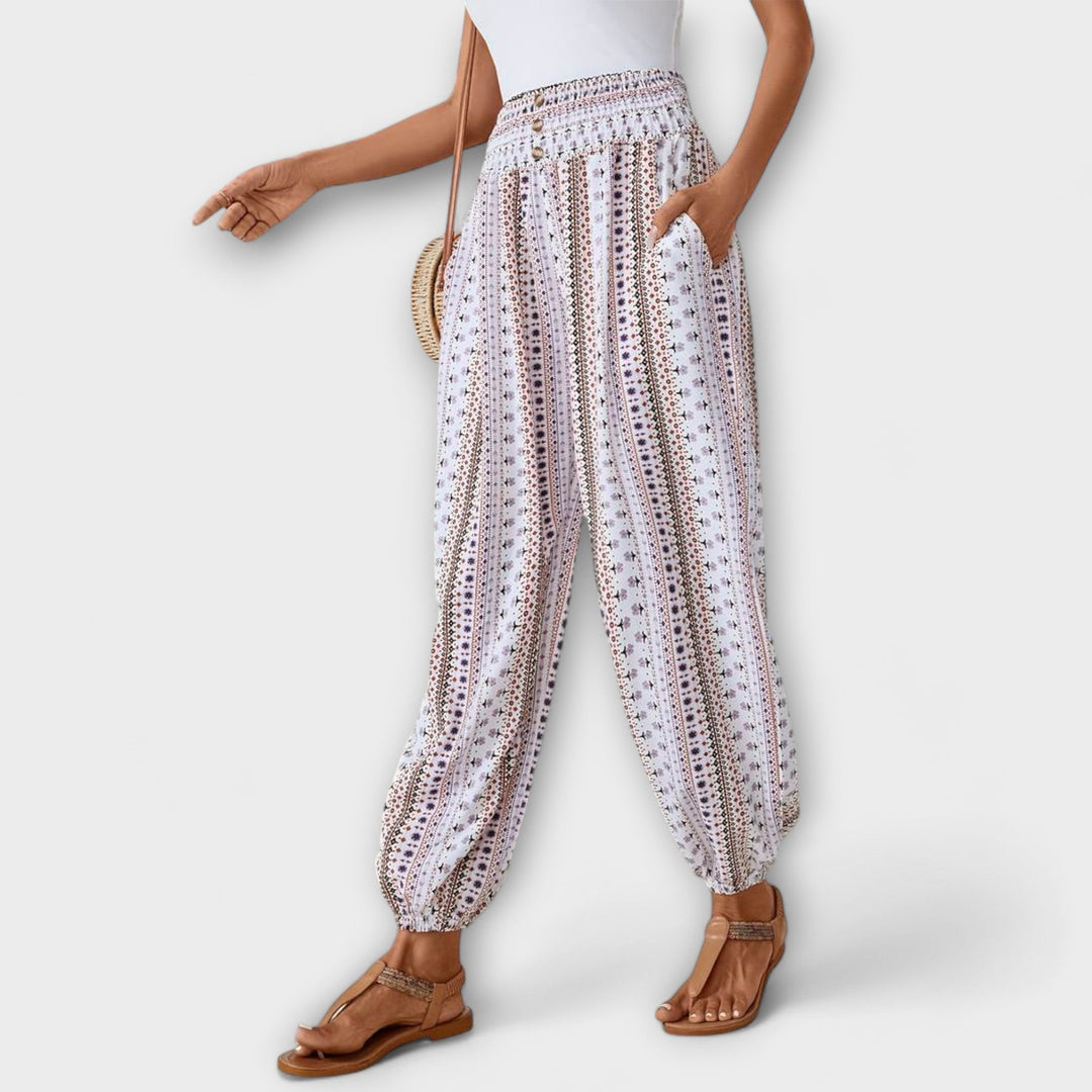 Scarlett | Pants with Ethnic Graphic Print