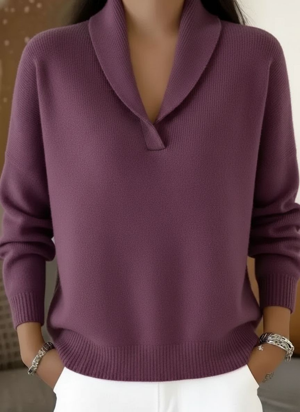 Lauren | Elegant V-Neck Sweater