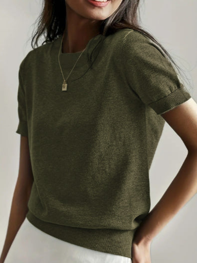Tally | Casual Short Sleeve Crew Neck Top