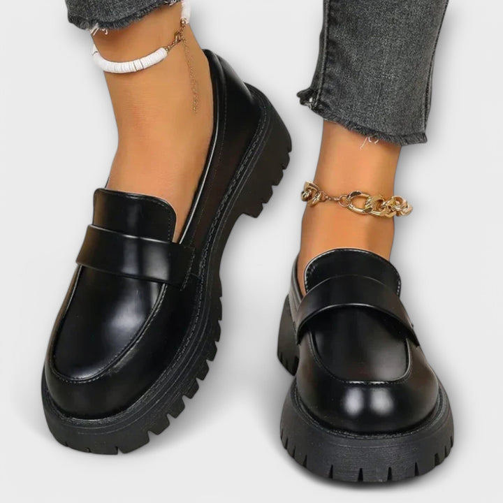 Zelvana | Moccasins with Satin Wedges
