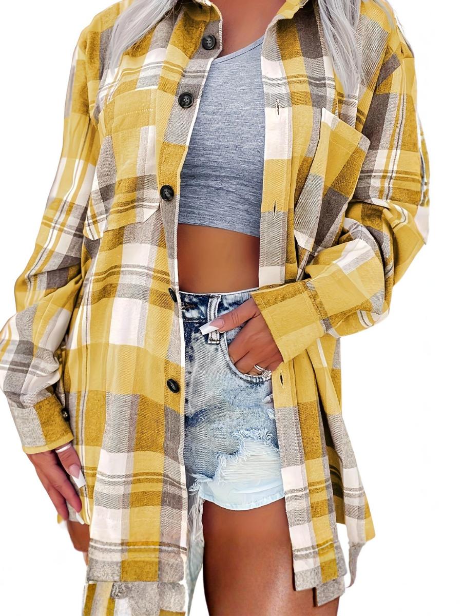 Wendy | Elegant Checkered Blouse