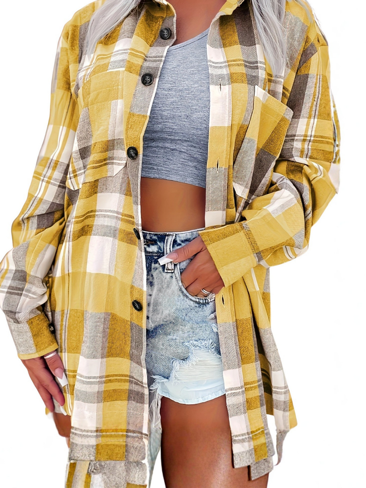 Wendy | Elegant Checkered Blouse