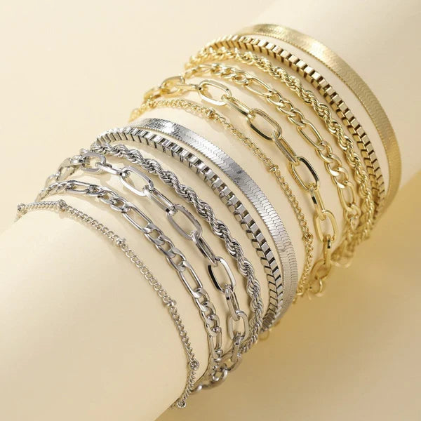 5-piece gold bracelet set