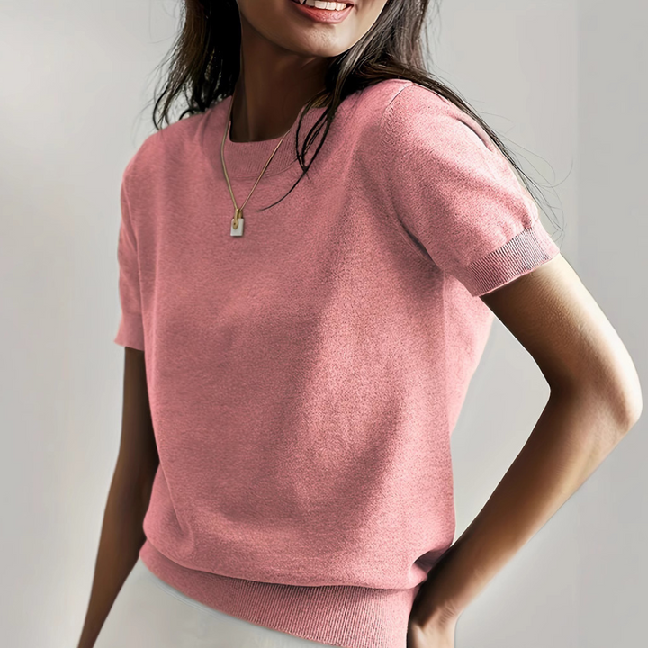 Viane | Casual Short Sleeve Crew Neck Top
