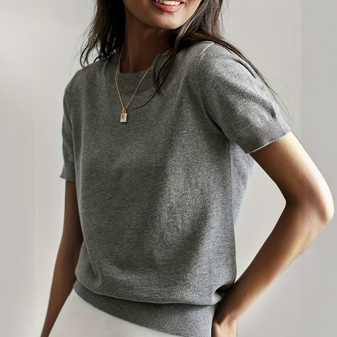 Viane | Casual Short Sleeve Crew Neck Top