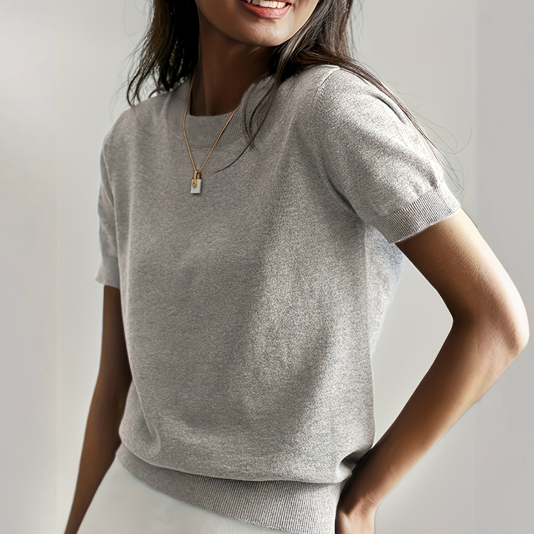 Viane | Casual Short Sleeve Crew Neck Top