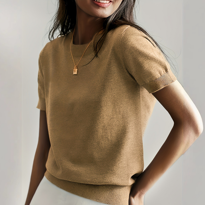 Viane | Casual Short Sleeve Crew Neck Top
