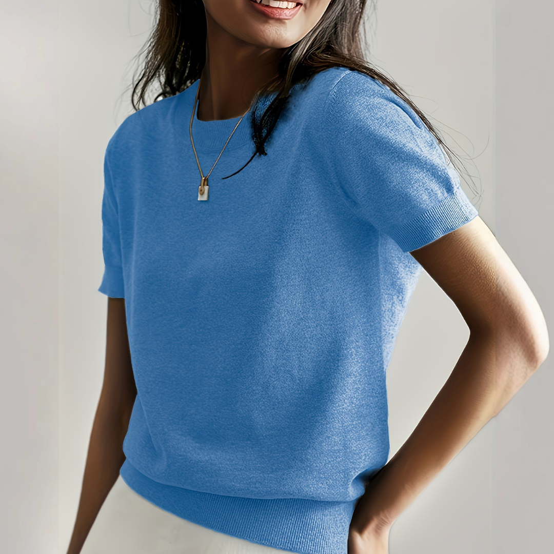Viane | Casual Short Sleeve Crew Neck Top