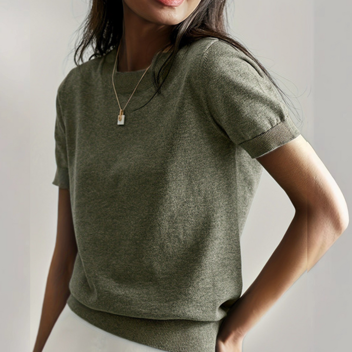 Viane | Casual Short Sleeve Crew Neck Top