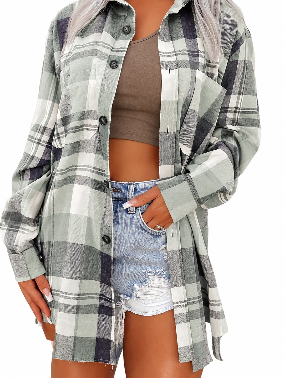 Wendy | Elegant Checkered Blouse