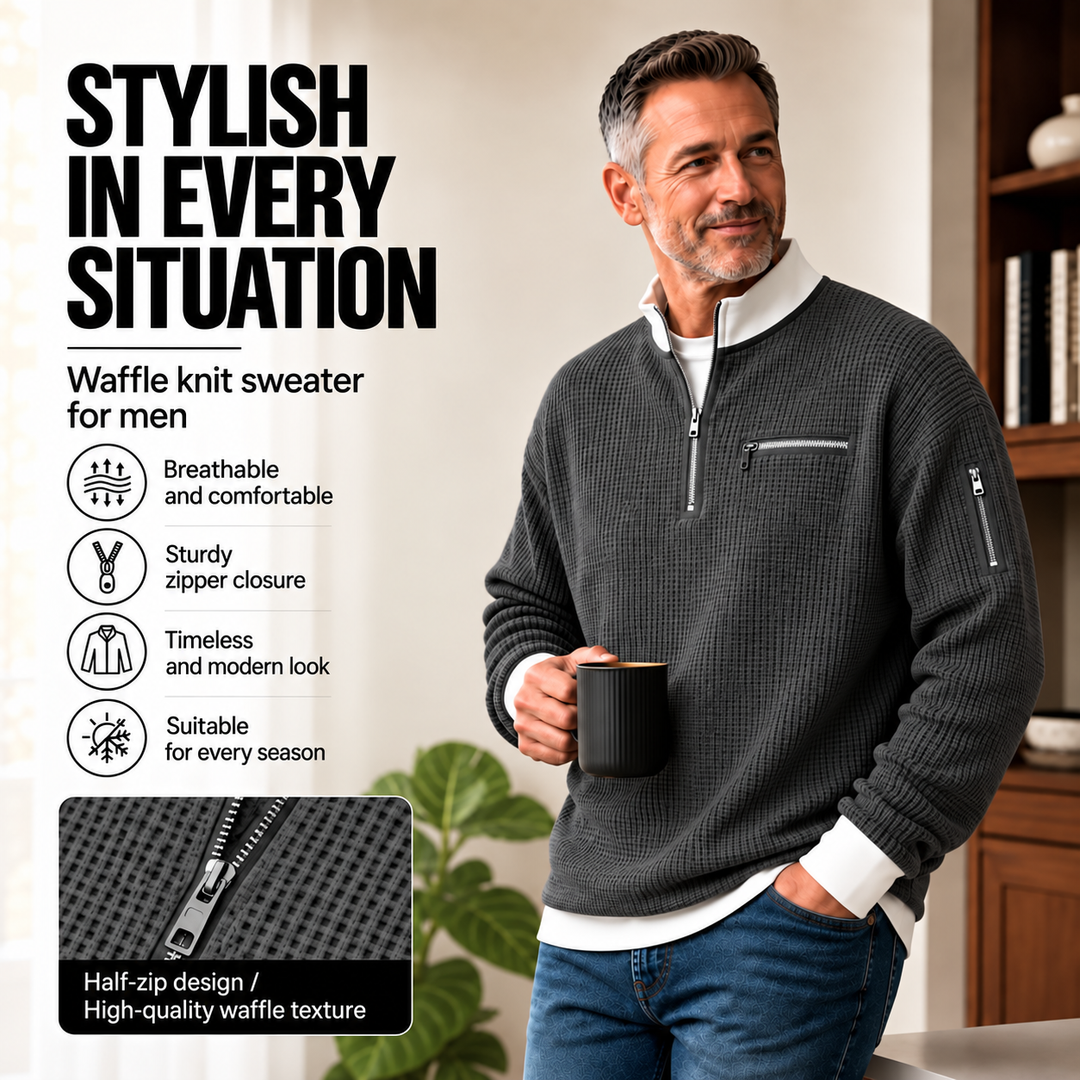 George | Waffle Quarter-Zip Jumper