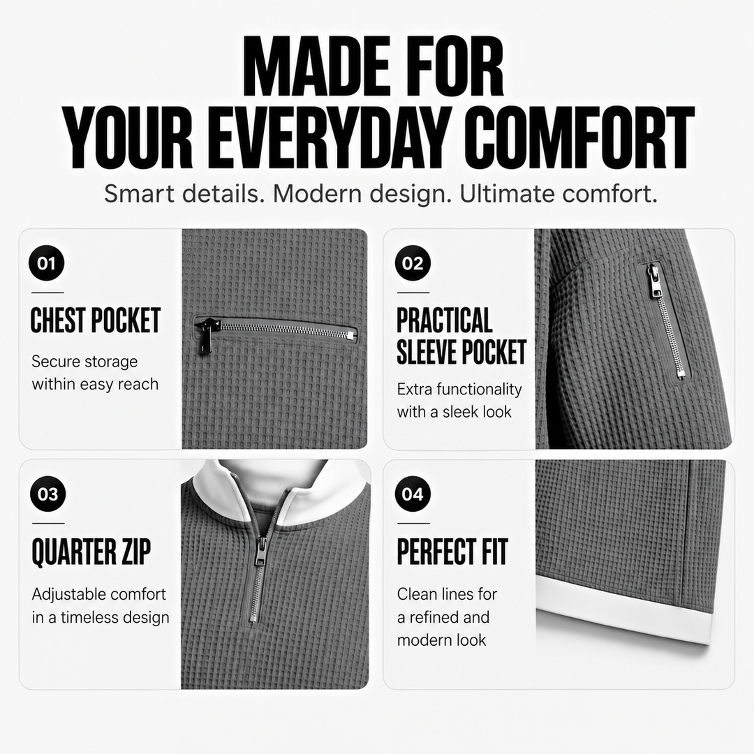 George | Waffle Quarter-Zip Jumper