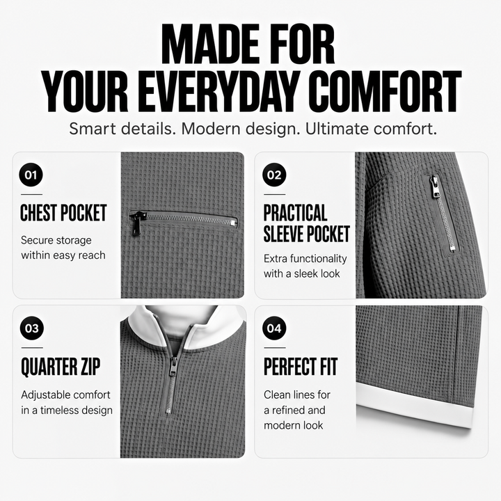 George | Waffle Quarter-Zip Jumper