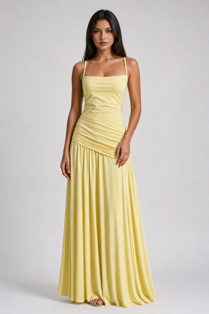 Mary | Elegant Draped Maxi Dress
