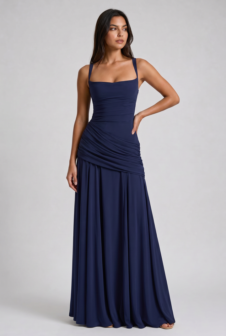 Mary | Elegant Draped Maxi Dress