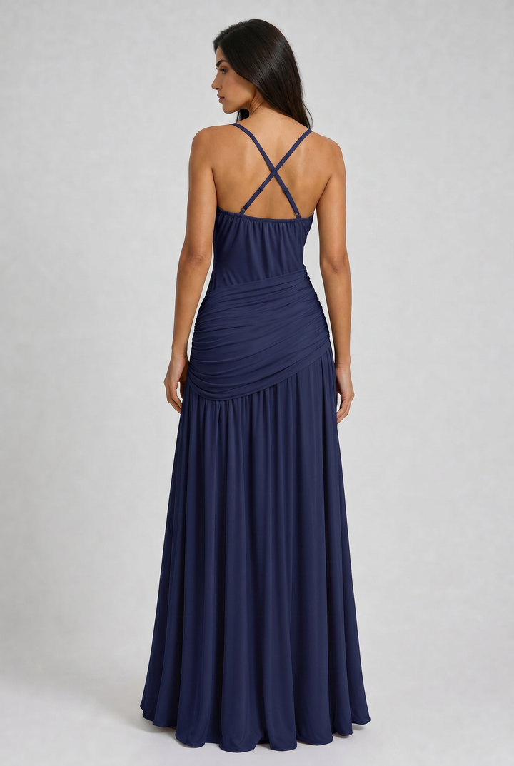 Mary | Elegant Draped Maxi Dress