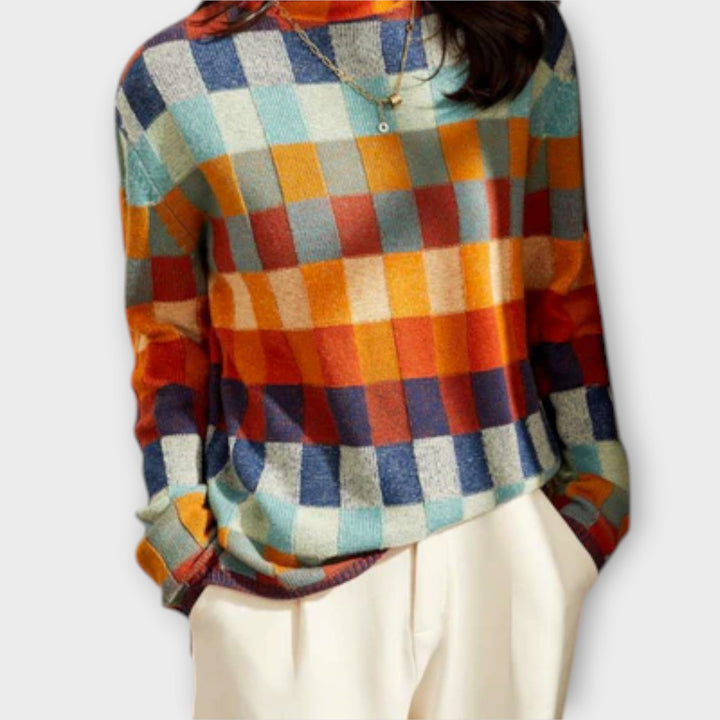 Erika | Patchwork Turtleneck Jumper