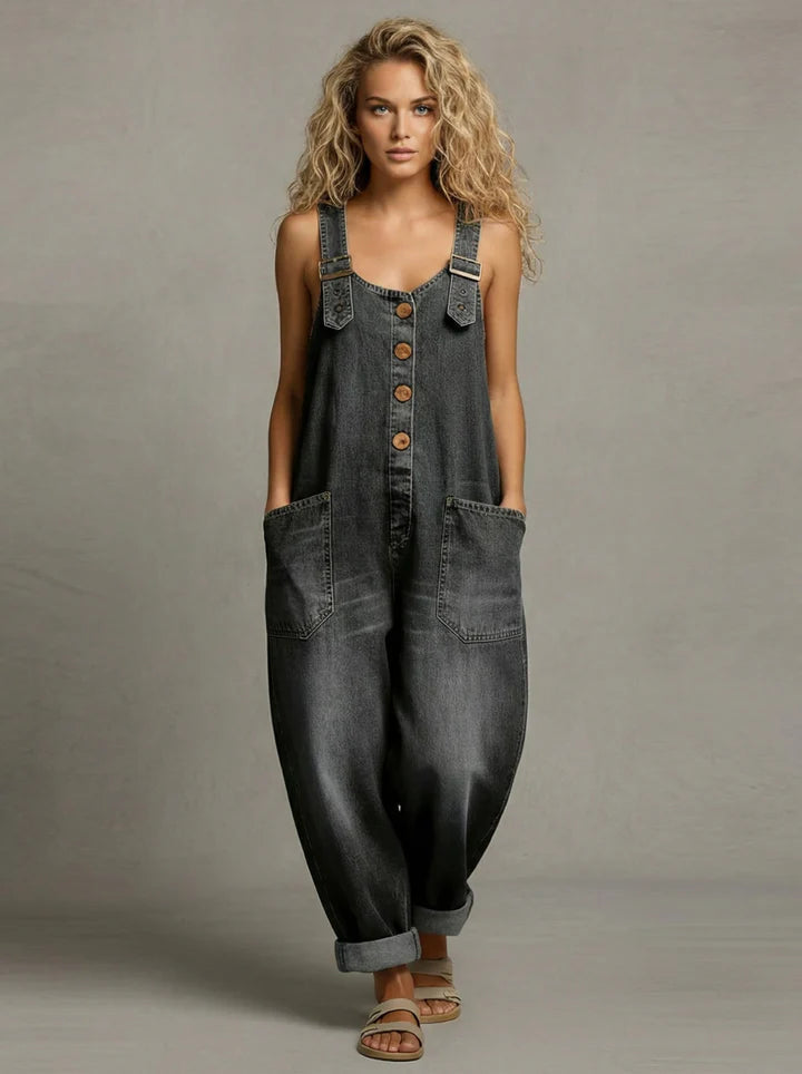 Mabel | Women's Denim Utility Jumpsuit