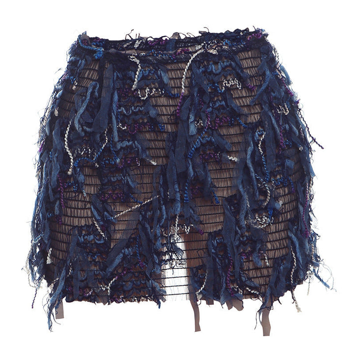 Maria | Chic Fringe Detail High-Waist Mini Skirt
