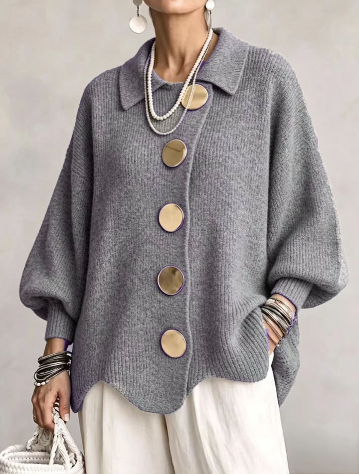 Stephanie | Oversized Cardigan with Statement Buttons