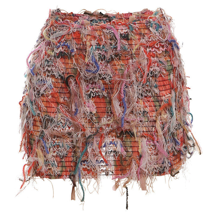 Maria | Chic Fringe Detail High-Waist Mini Skirt