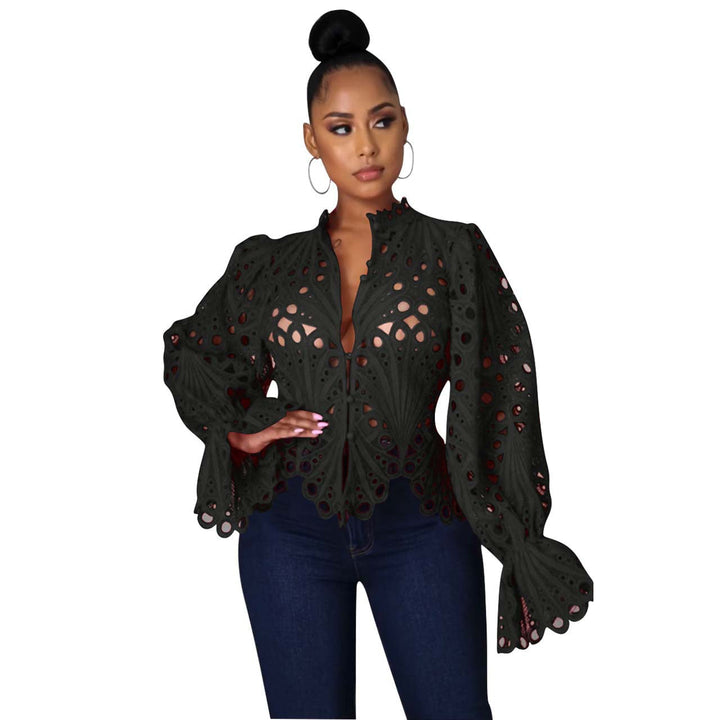 Isali | Chic Asymmetrical Flounce Sleeve Blouse