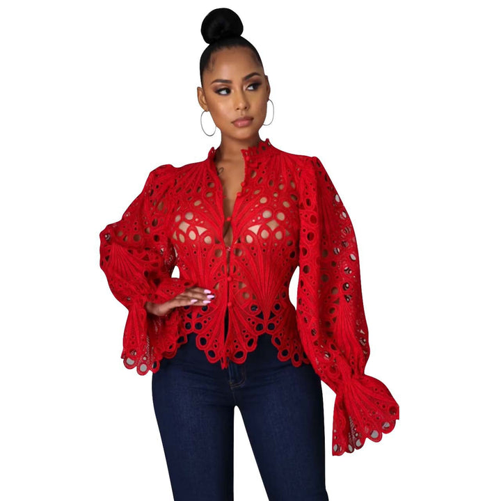 Isali | Chic Asymmetrical Flounce Sleeve Blouse