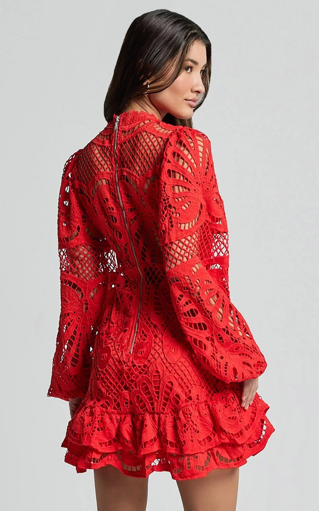 Lilly | Elegant Stand Collar Mini Dress