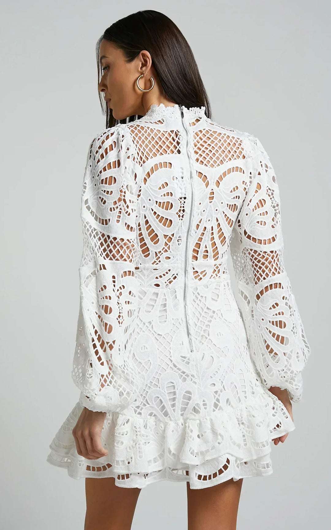 Lilly | Elegant Stand Collar Mini Dress