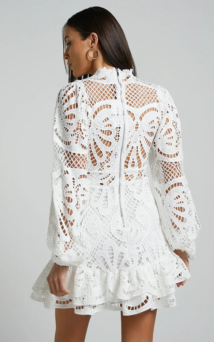 Lilly | Elegant Stand Collar Mini Dress