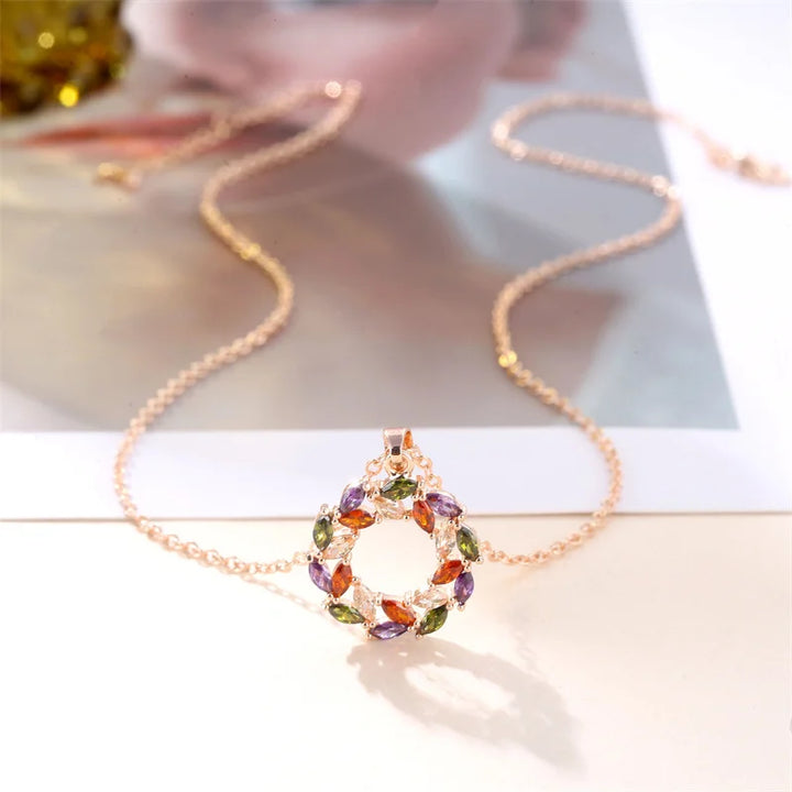 Necklace with Luminous Rainbow Pendant