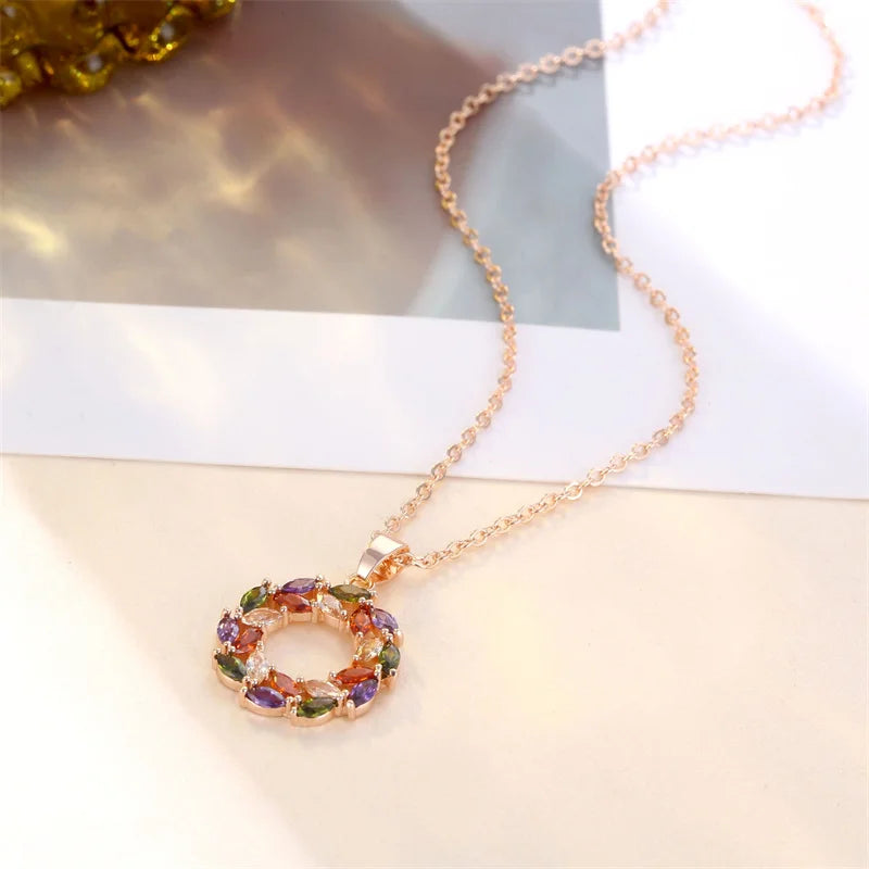 Necklace with Luminous Rainbow Pendant