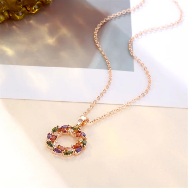 Necklace with Luminous Rainbow Pendant