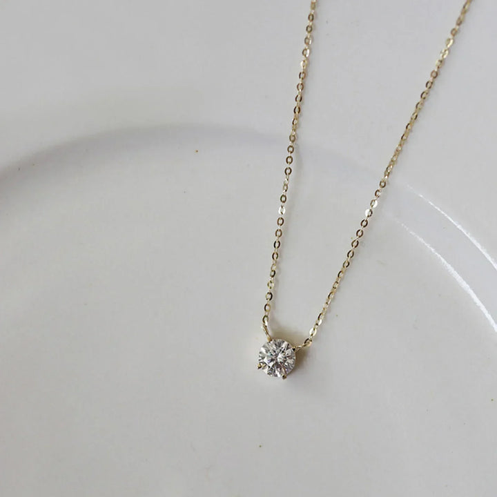 Gold-Plated Necklace with Zircons